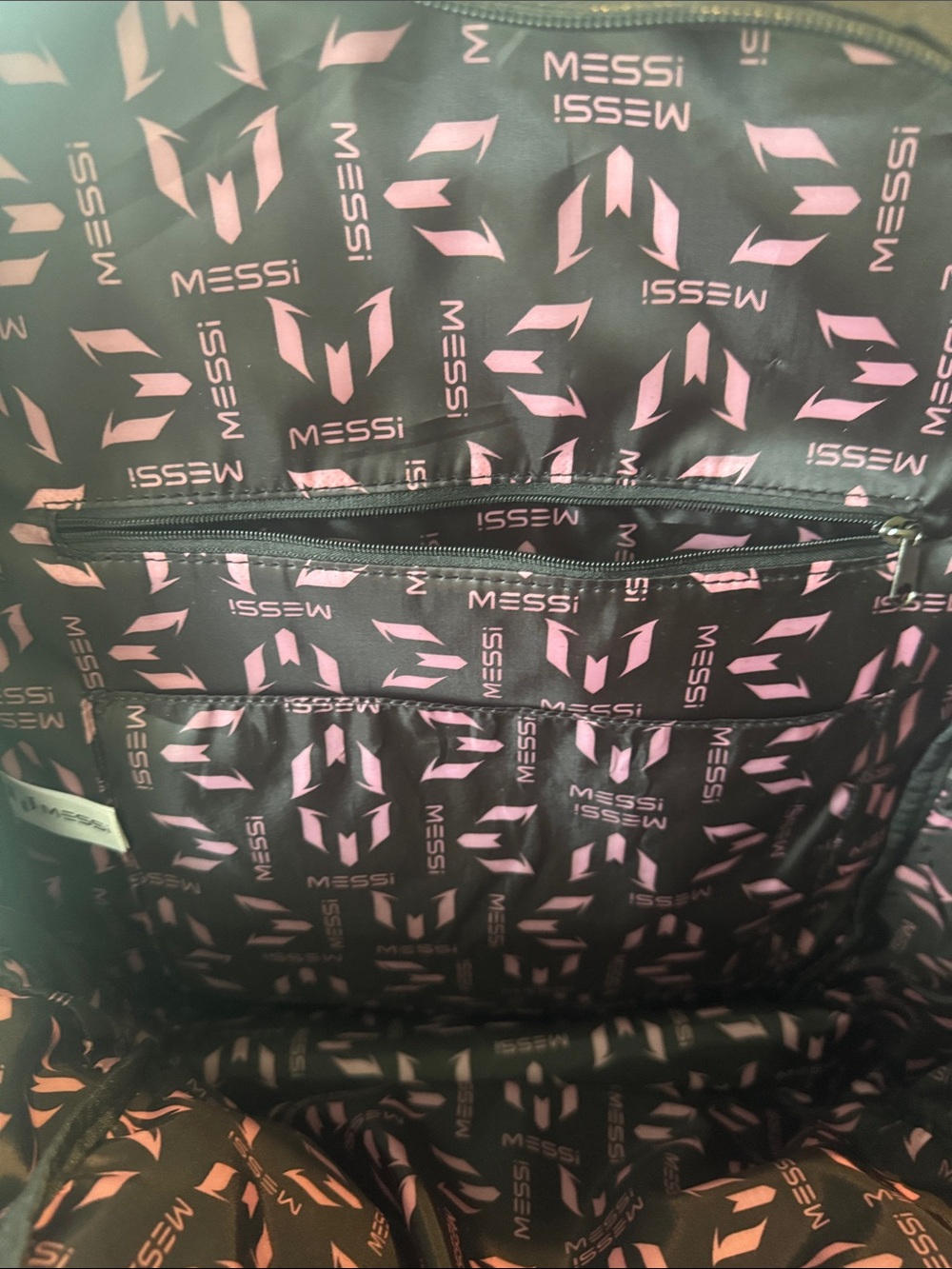 MESSI Black Backpack with Pink Logo - Unisex Everyday Backpack - Picture 7 of 12